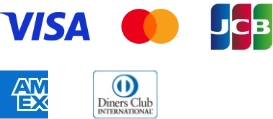 VISA Mastercard JCB American Express Diners Club